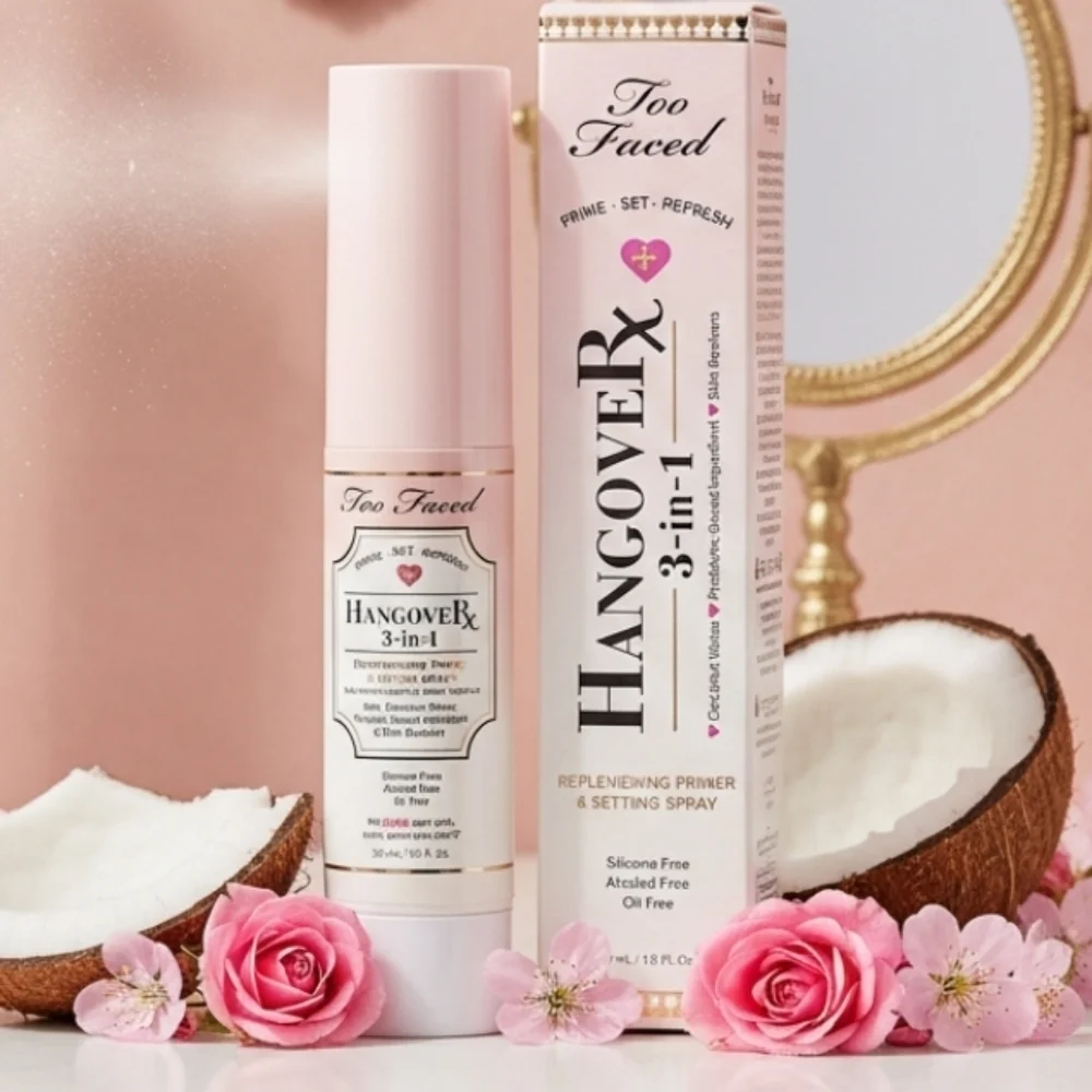 Too Faced Hangover Rx 3-in-1 Replenishing Primer & Setting Spray 1.0 Fl Oz NEW